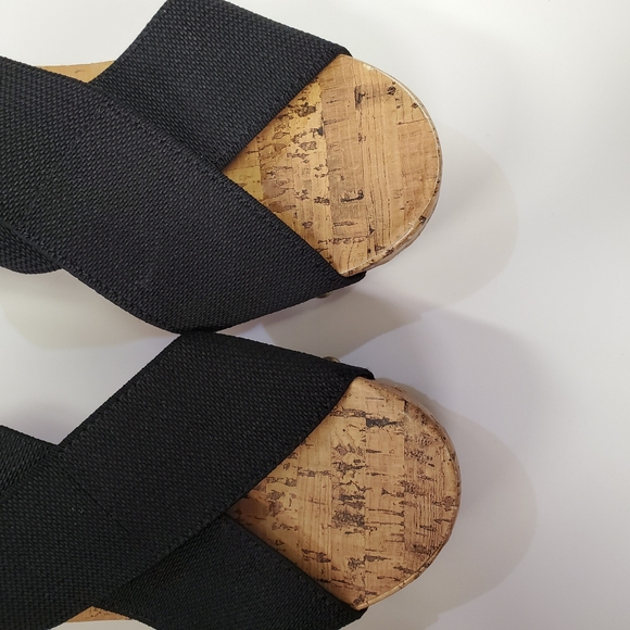 Montego Bay Club Platform Sandals Black 7.5 - Picture 3 of 8